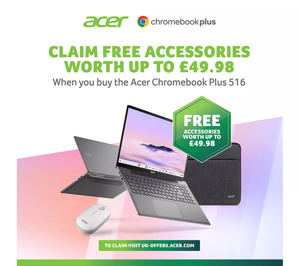 ACER 516 16" Chromebook Plus - Intel® Core™ i5, 256 GB SSD, Grey