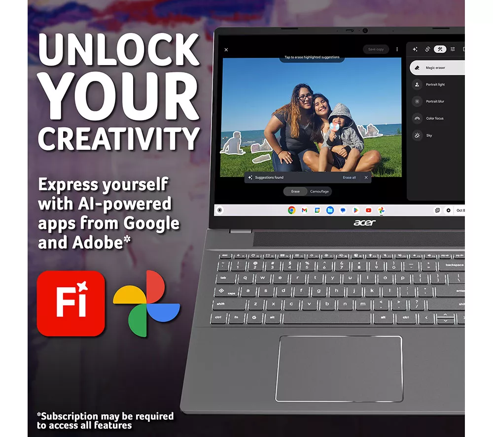 ACER 516 16" Chromebook Plus - Intel® Core™ i5, 256 GB SSD, Grey
