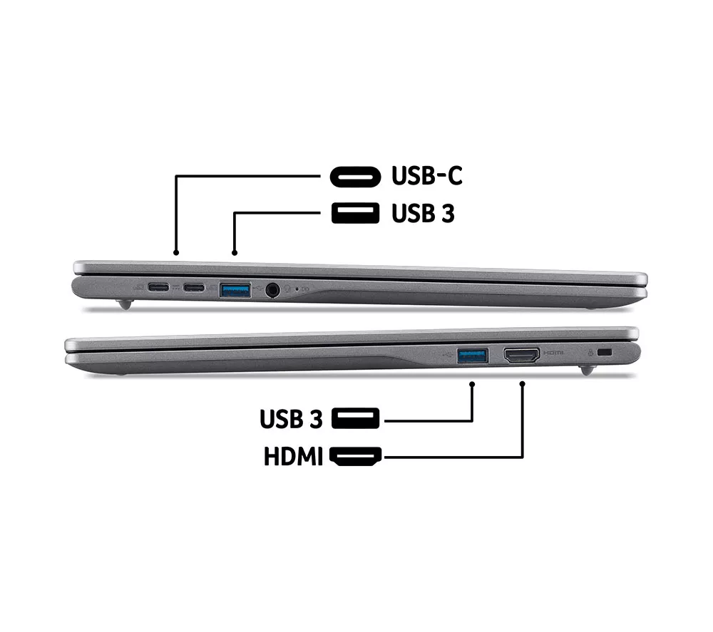 ACER 516 16" Chromebook Plus - Intel® Core™ i5, 256 GB SSD, Grey