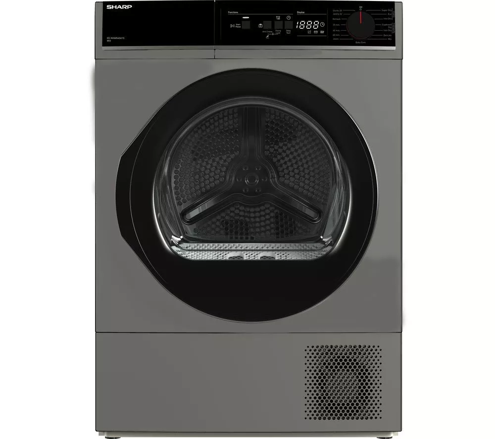 SHARP KD-NHA8S6GA1D-EN 8 kg Heat Pump Tumble Dryer - Dark Silver