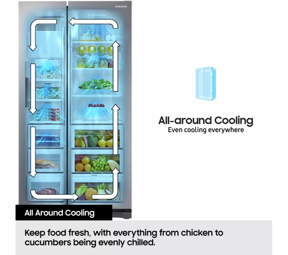 SAMSUNG Bespoke AI Series 6 SpaceMax RS70F65QETEU American-Style Smart Fridge Freezer - Silver