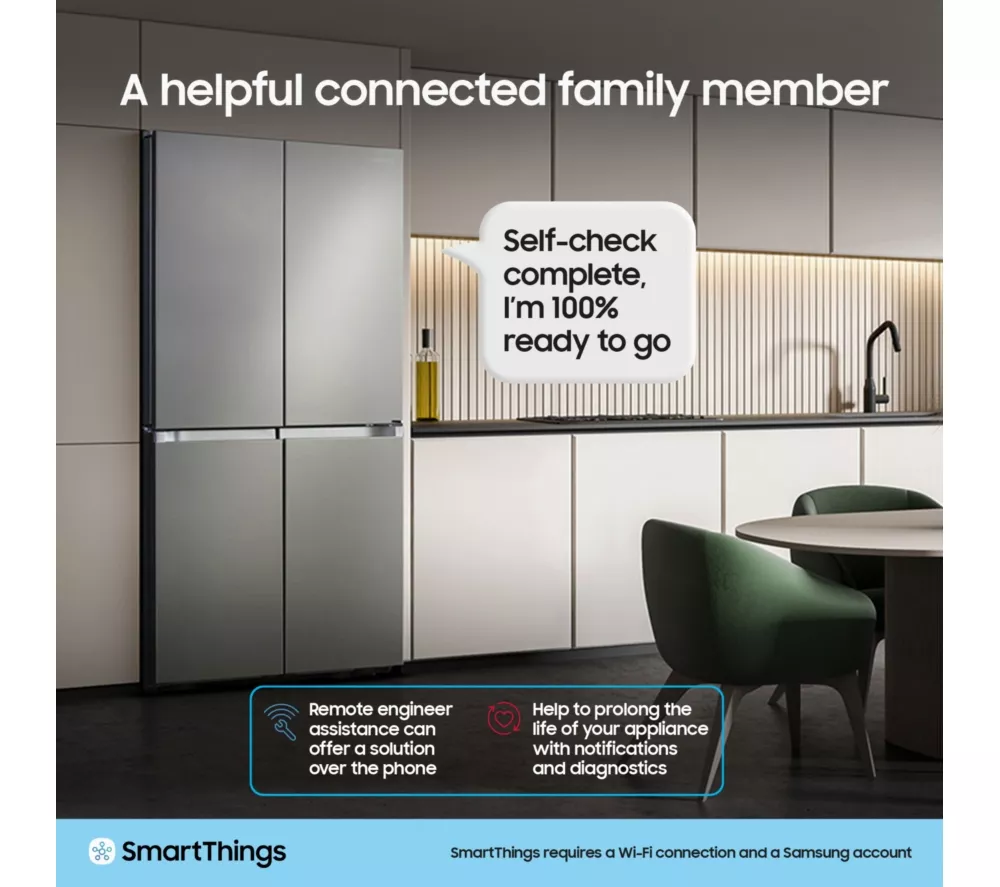 SAMSUNG Bespoke AI Series 6 SpaceMax RS70F65QETEU American-Style Smart Fridge Freezer - Silver