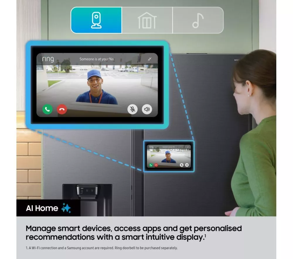 SAMSUNG Bespoke Series 9 AI Home RS90F64EETEU American-Style Smart Fridge Freezer - Silver