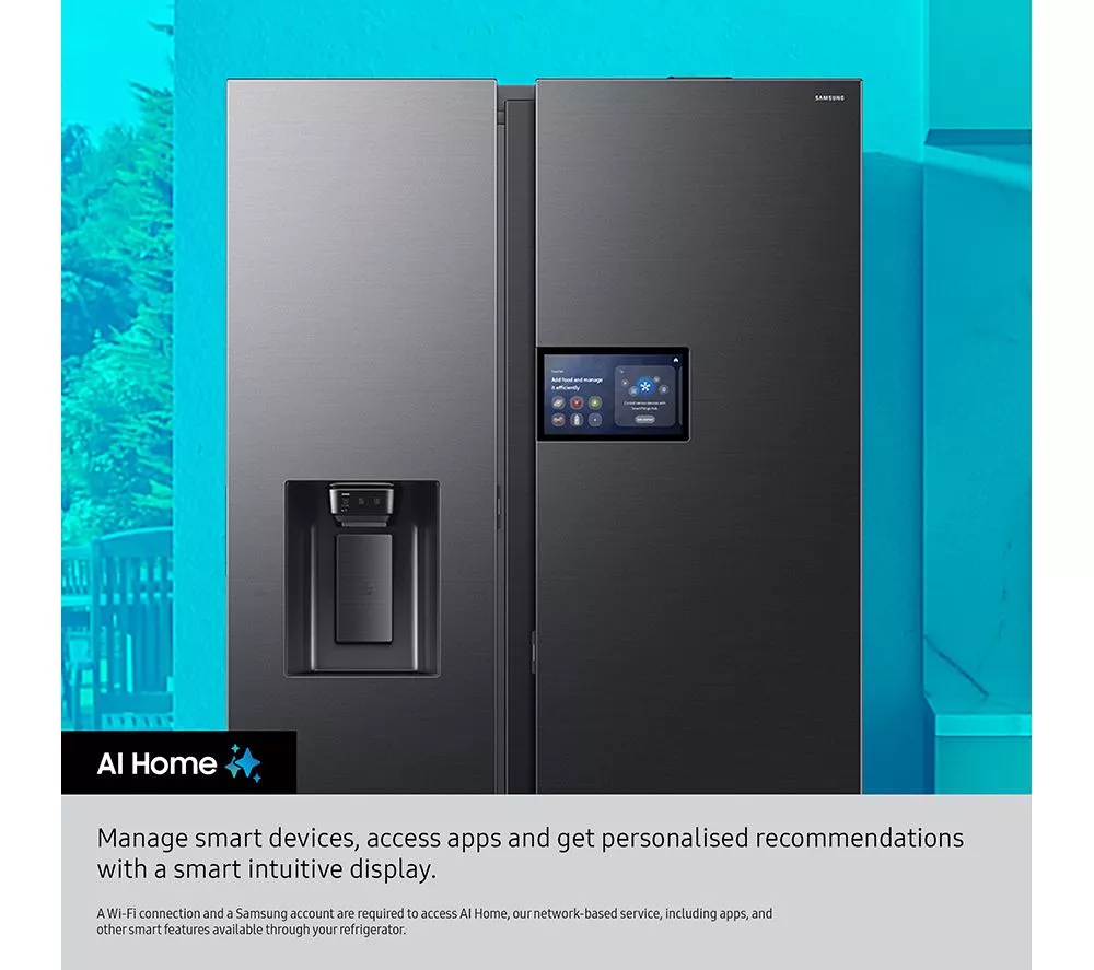 SAMSUNG Bespoke Series 9 AI Home RS90F64EETEU American-Style Smart Fridge Freezer - Silver