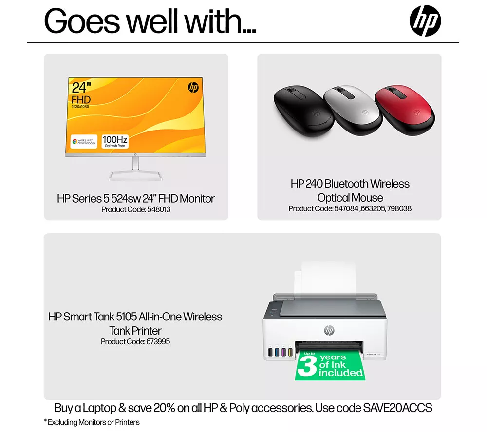 HP 17-cn3501sa 17.3" Laptop - Intel® Core™ i3, 512 GB SSD, Silver