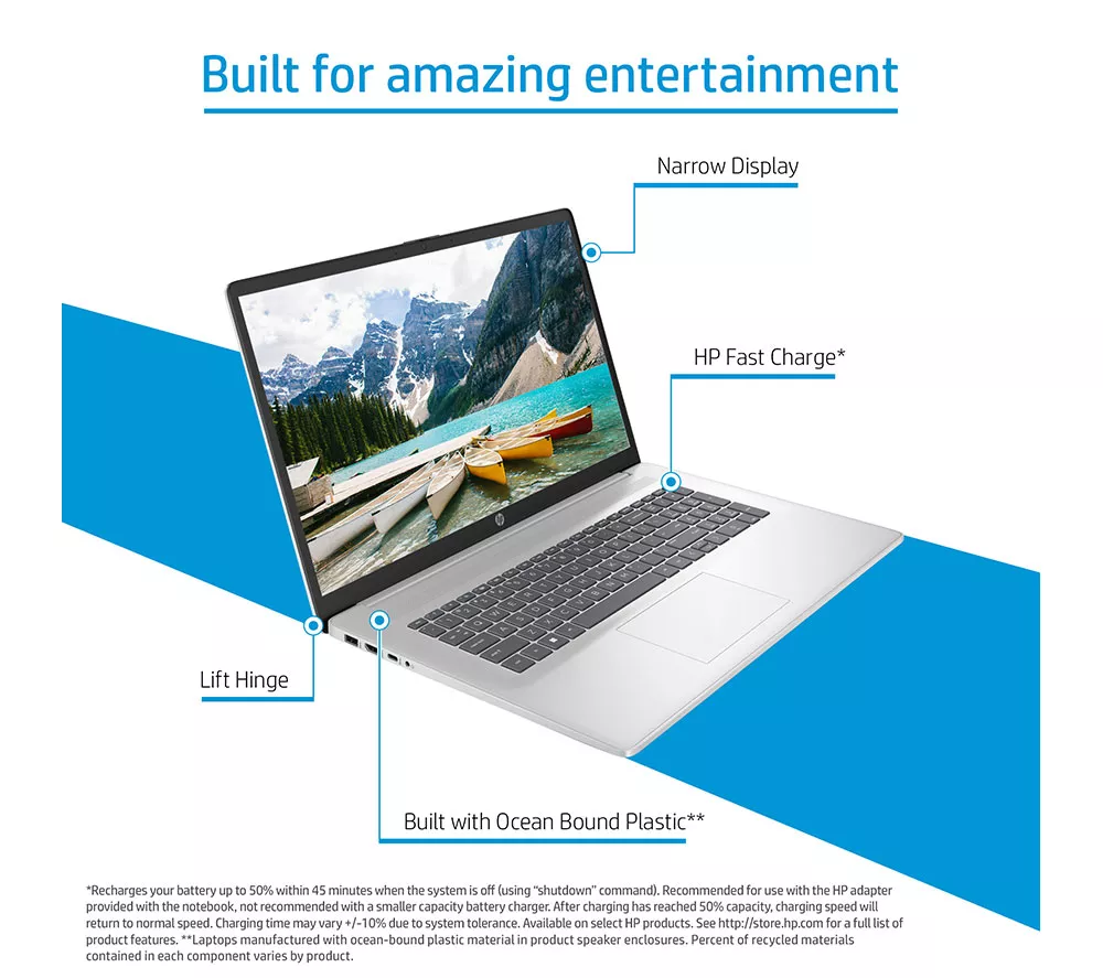 HP 17-cn3501sa 17.3" Laptop - Intel® Core™ i3, 512 GB SSD, Silver