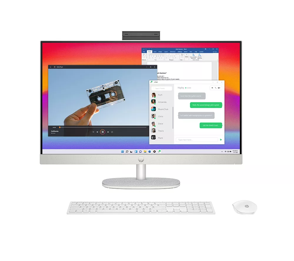 HP 24-cr2002na 23.8" All-in-One PC - Intel® Core™ Ultra 5, 1 TB SSD, White