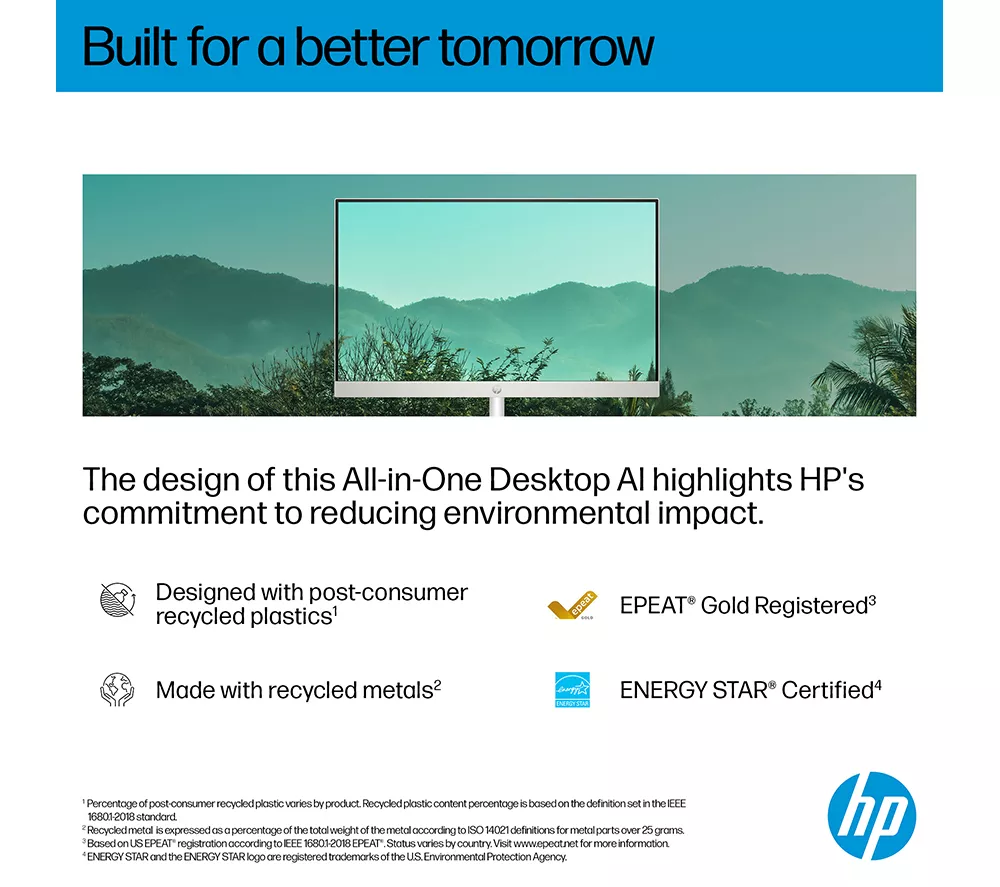 HP 24-cr2002na 23.8" All-in-One PC - Intel® Core™ Ultra 5, 1 TB SSD, White