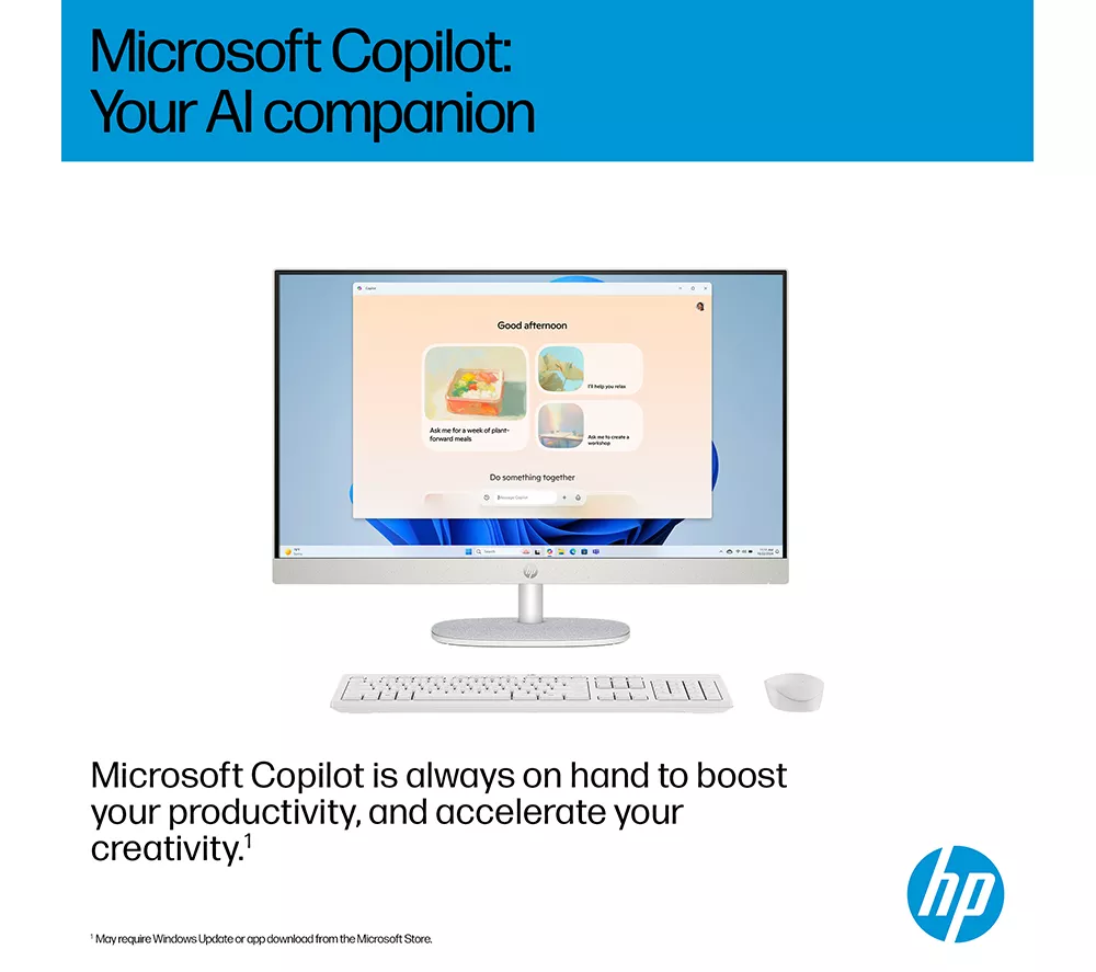 HP 24-cr2002na 23.8" All-in-One PC - Intel® Core™ Ultra 5, 1 TB SSD, White