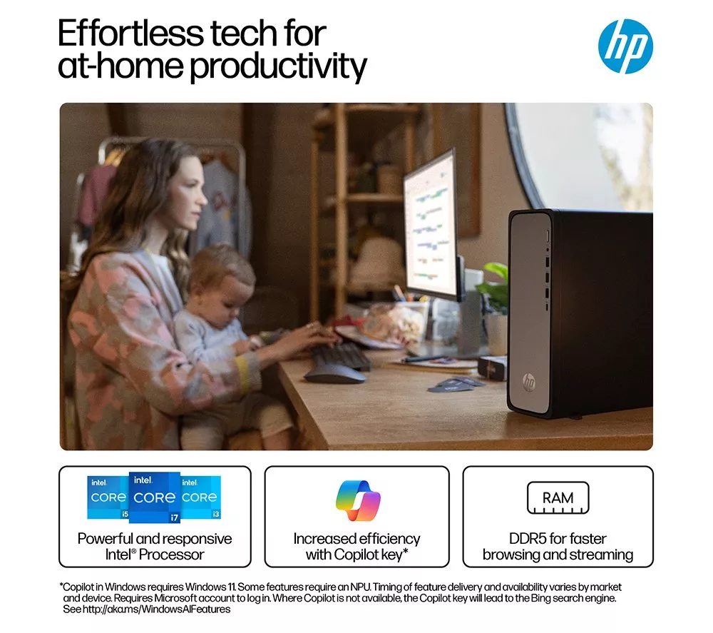 HP OmniDesk Slim S03-0005na Desktop PC - Intel® 300, 256 GB SSD, Black
