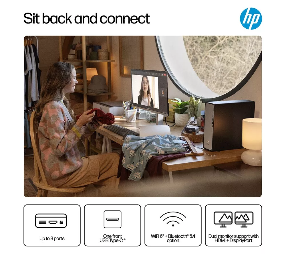 HP OmniDesk Slim S03-0005na Desktop PC - Intel® 300, 256 GB SSD, Black