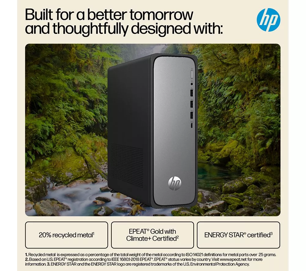 HP OmniDesk Slim S03-0005na Desktop PC - Intel® 300, 256 GB SSD, Black