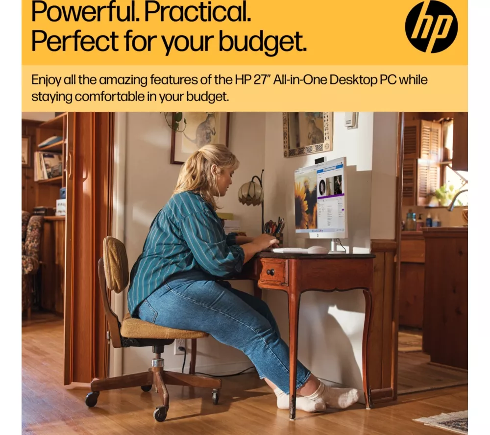 HP 27-cr0051na 27" All-in-One PC - AMD Ryzen 7, 1 TB SSD, White