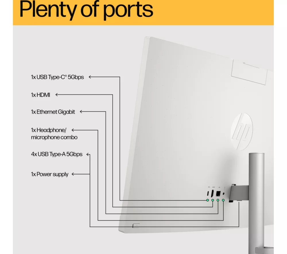 HP 27-cr0051na 27" All-in-One PC - AMD Ryzen 7, 1 TB SSD, White