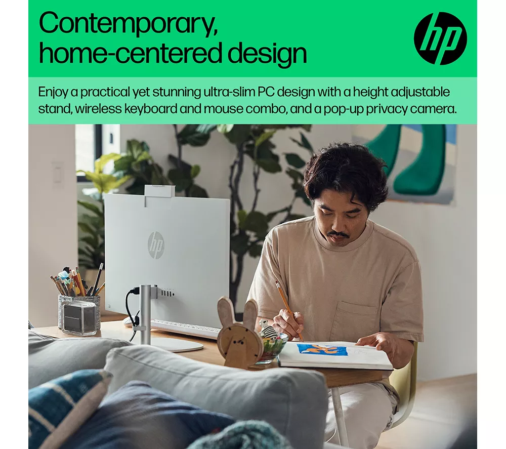 HP 24-cr0059na 23.8" All-in-One PC - Intel® Core™ i3, 256 GB SSD, White