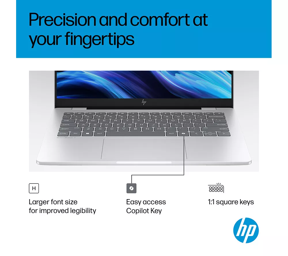 HP OmniBook 7 AI 14" Laptop - Intel® Core™ Ultra 7, 1 TB SSD, Silver