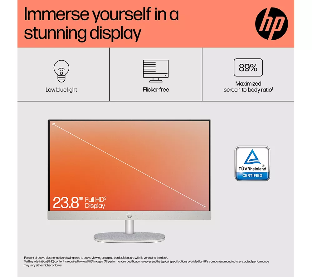 HP 24-cr0065na 23.8" All-in-One PC - AMD Ryzen 7, 1 TB SSD, White