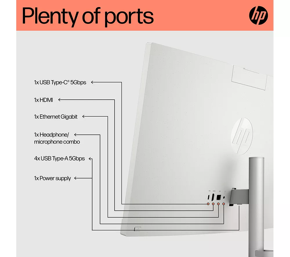 HP 24-cr0065na 23.8" All-in-One PC - AMD Ryzen 7, 1 TB SSD, White