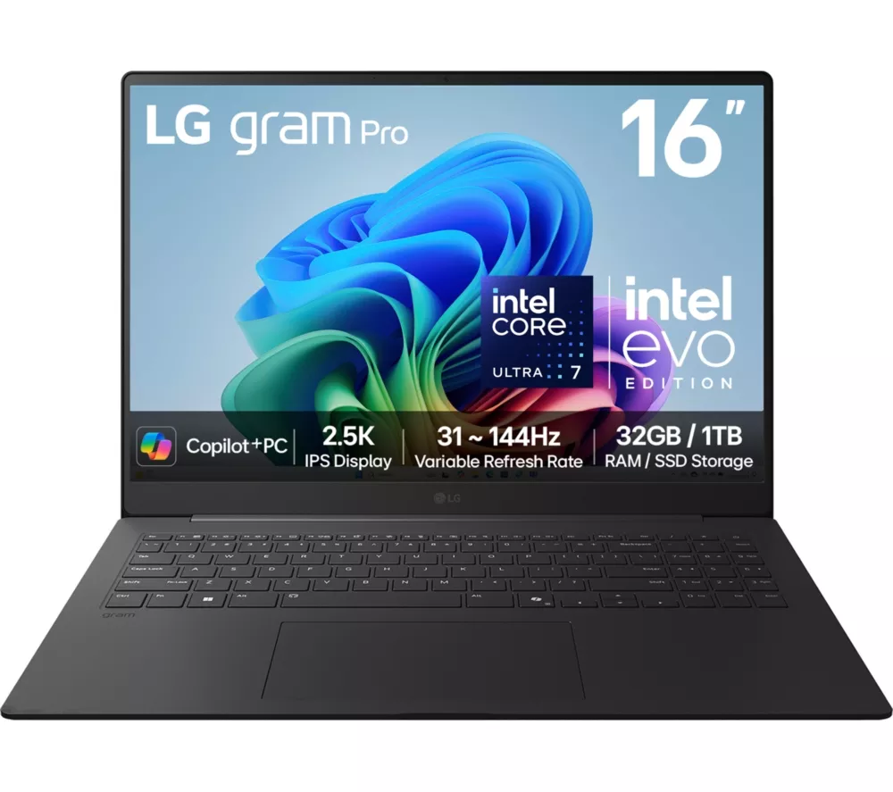 LG gram Pro 16Z90TS-G.AU89A1 16" Laptop, Copilot+ PC - Intel® Core™ Ultra 7, 1 TB SSD, Grey