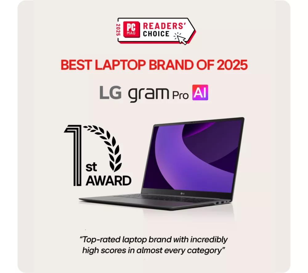 LG gram Pro 16Z90TS-G.AU89A1 16" Laptop, Copilot+ PC - Intel® Core™ Ultra 7, 1 TB SSD, Grey
