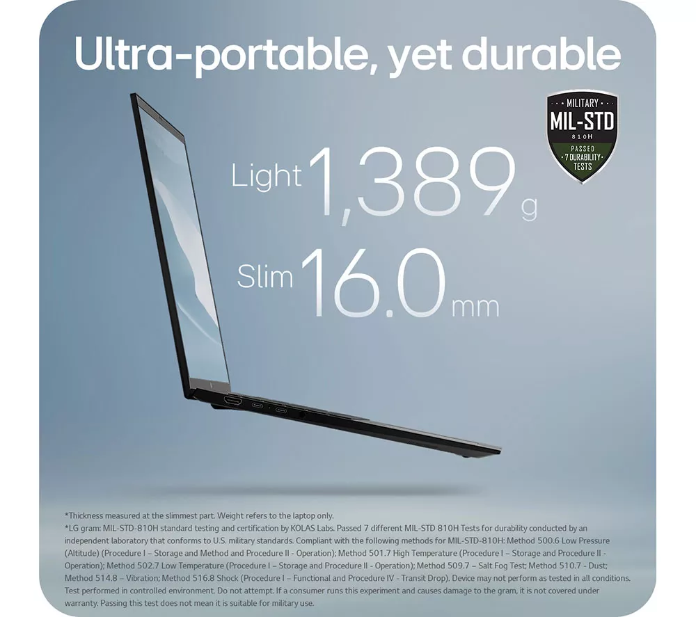 LG gram 17 17Z90TL-G.AU88A1 17" Laptop, Copilot+ PC - Intel® Core™ Ultra 7, 1 TB SSD, Black