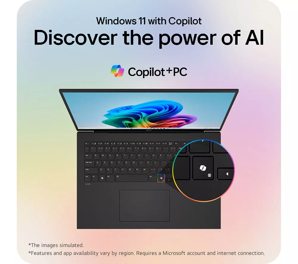LG gram 17 17Z90TL-G.AU78A1 17" Laptop, Copilot+ PC - Intel® Core™ Ultra 7, 1 TB SSD, Black