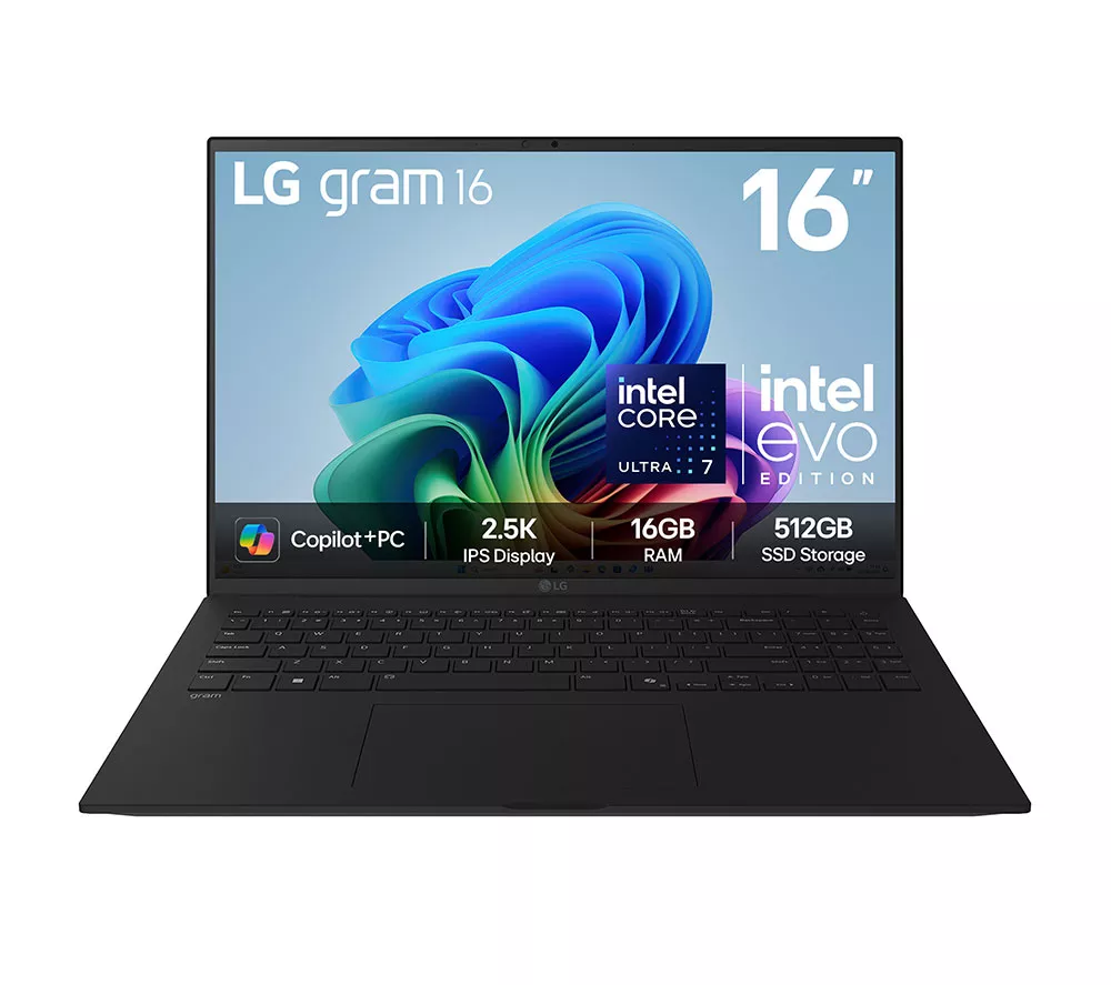 LG gram 16 16Z90TL-G.AU75A1 16" Laptop, Copilot+ PC - Intel® Core™ Ultra 7, 512 GB SSD, Black