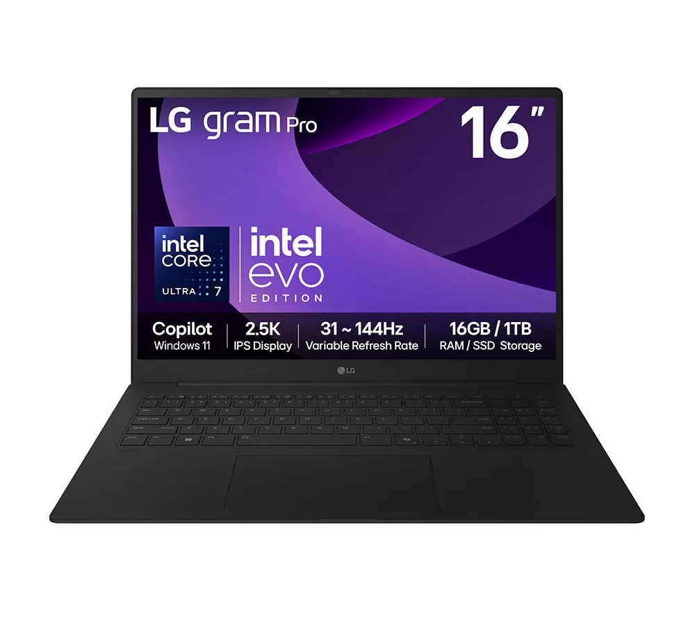 LG gram Pro 16Z90TP-G.AA78A1 16" Laptop - Intel® Core™ Ultra 7, 1 TB SSD, Black