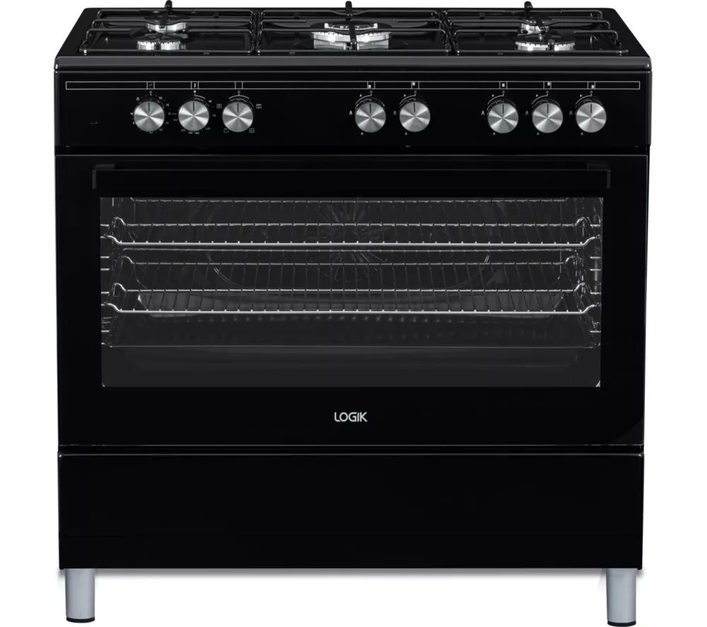 LOGIK LFTG90B25 90 cm Dual Fuel Range Cooker - Black