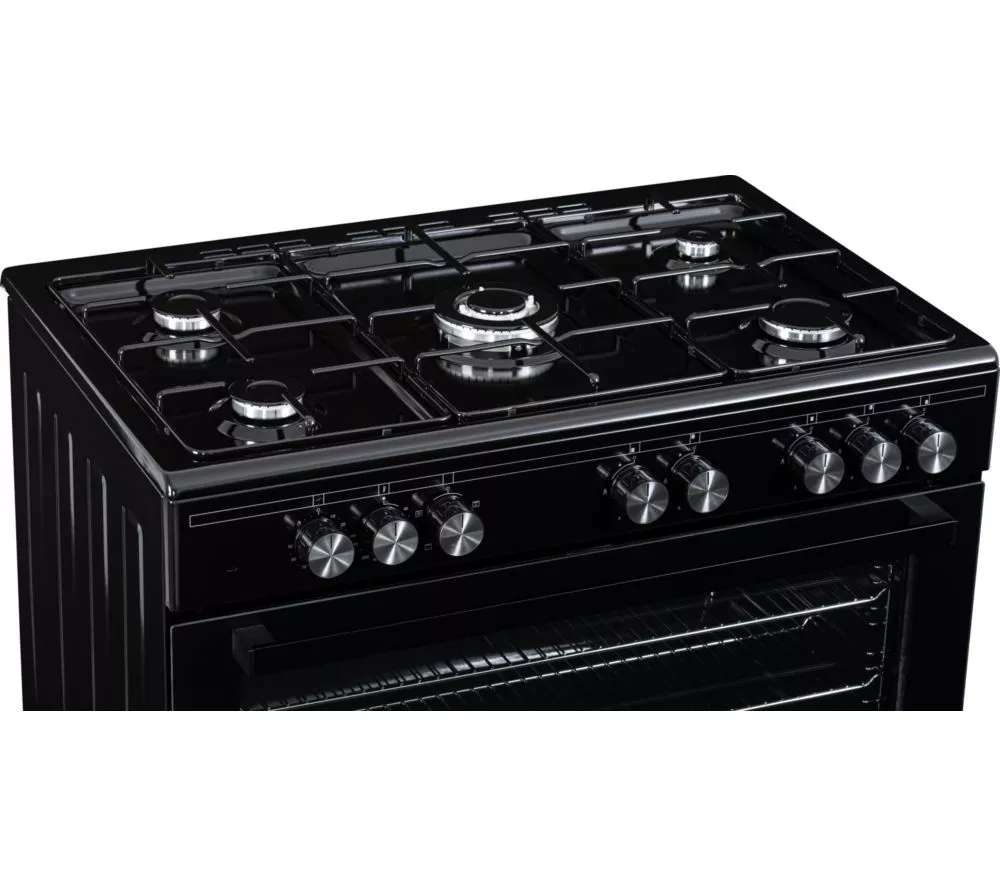 LOGIK LFTG90B25 90 cm Dual Fuel Range Cooker - Black