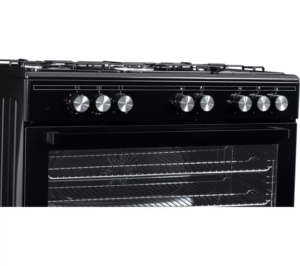LOGIK LFTG90B25 90 cm Dual Fuel Range Cooker - Black