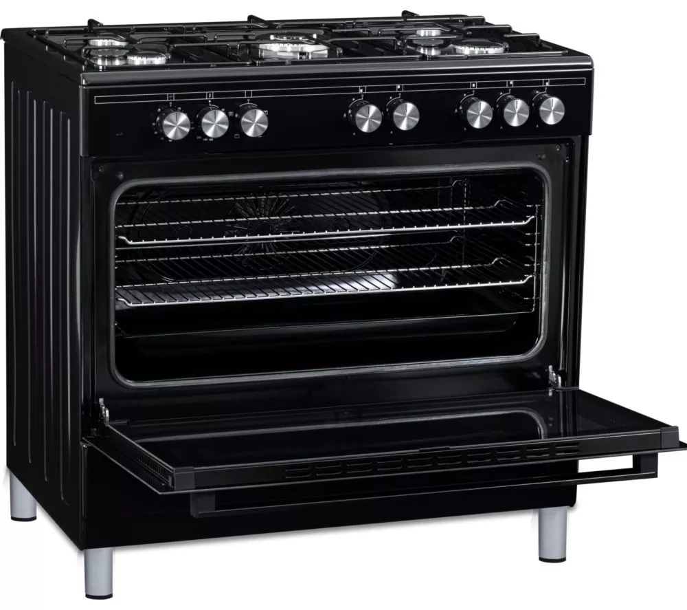LOGIK LFTG90B25 90 cm Dual Fuel Range Cooker - Black