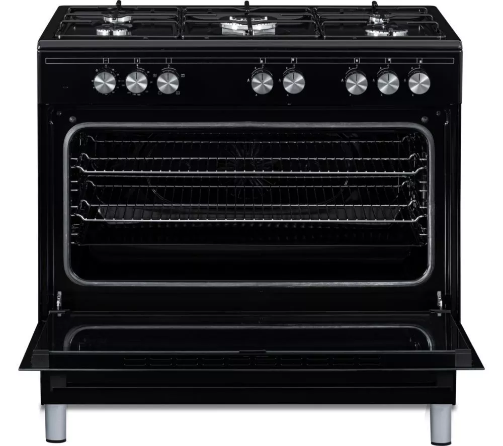 LOGIK LFTG90B25 90 cm Dual Fuel Range Cooker - Black