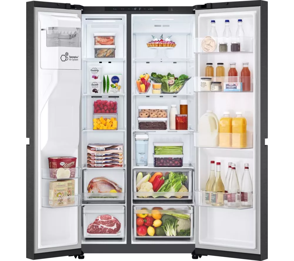 LG NatureFRESH GSLC41EPPE American-Style Fridge Freezer - Matte Black
