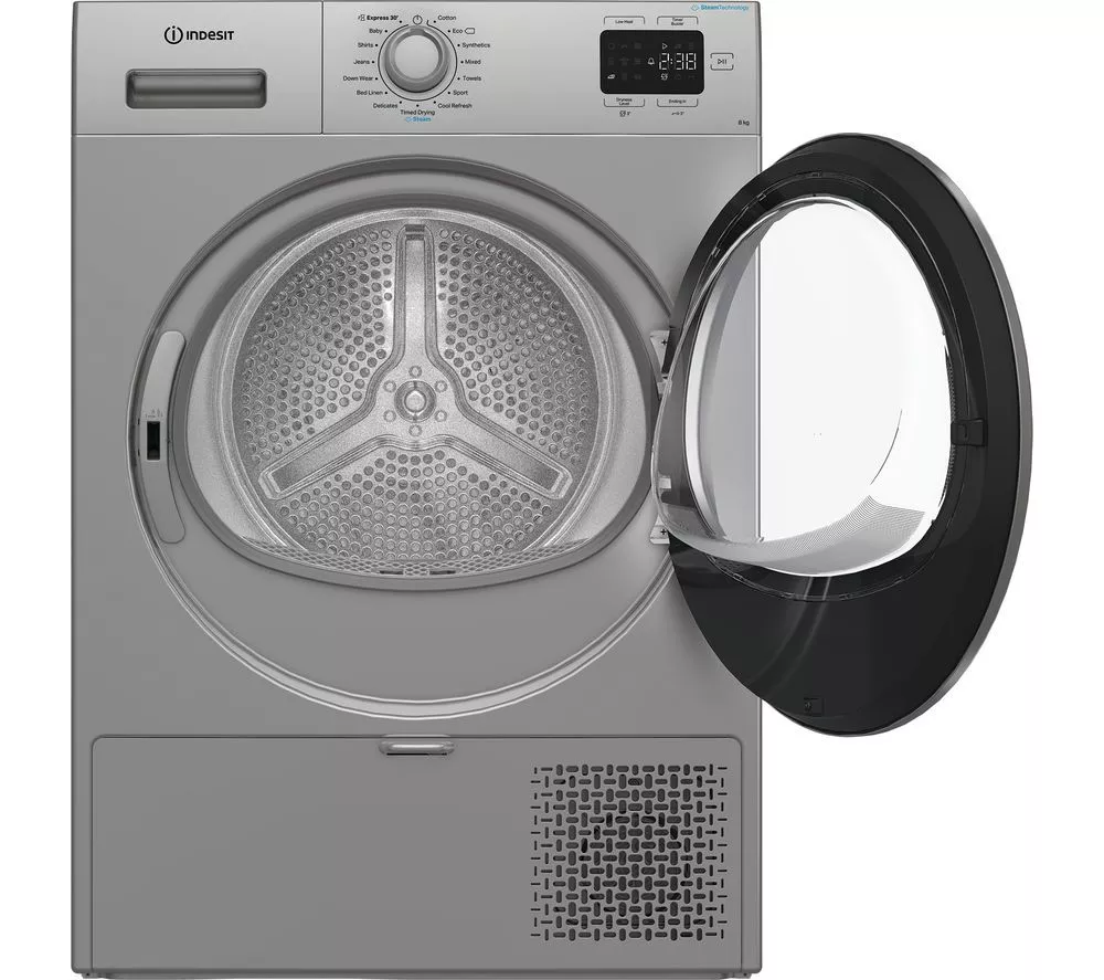 INDESIT C YSD 82D SS UK 8 kg Heat Pump Tumble Dryer - Silver