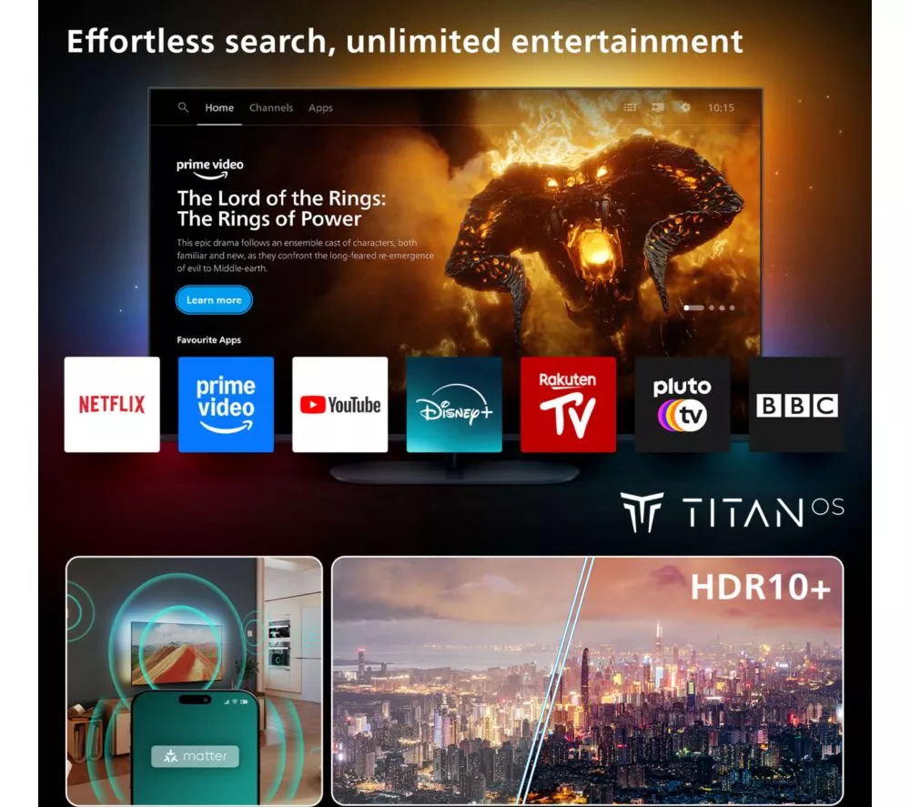 PHILIPS Ambilight 65PUS8000/12 65" Smart 4K Ultra HD HDR LED TV