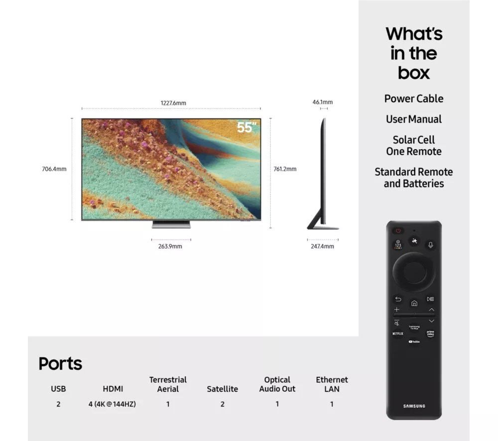 SAMSUNG QN85F 55" Neo QLED 4K Mini LED Vision AI Smart TV 2025 - QE55QN85F