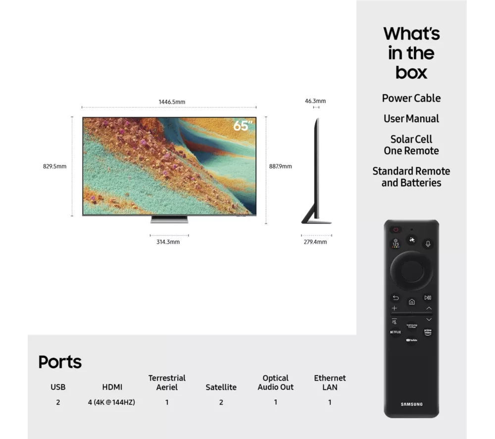 SAMSUNG QN85F 65" Neo QLED 4K Mini LED Vision AI Smart TV 2025 - QE65QN85F