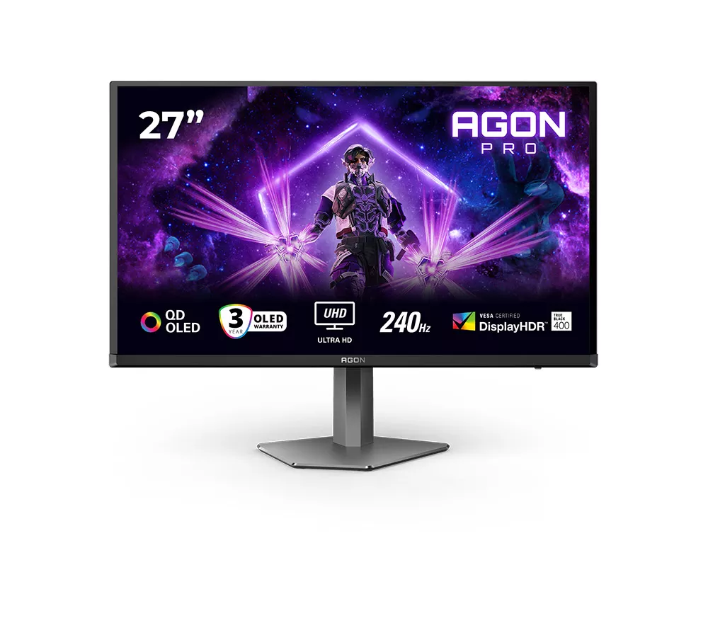 AOC AGON PRO AG276UZD 4K Ultra HD 27" Quantum Dot OLED Gaming Monitor - Black