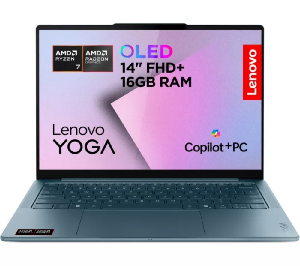 LENOVO Yoga Slim 7 14" Laptop, Copilot+ PC - AMD Ryzen AI 7, 1 TB SSD, Teal