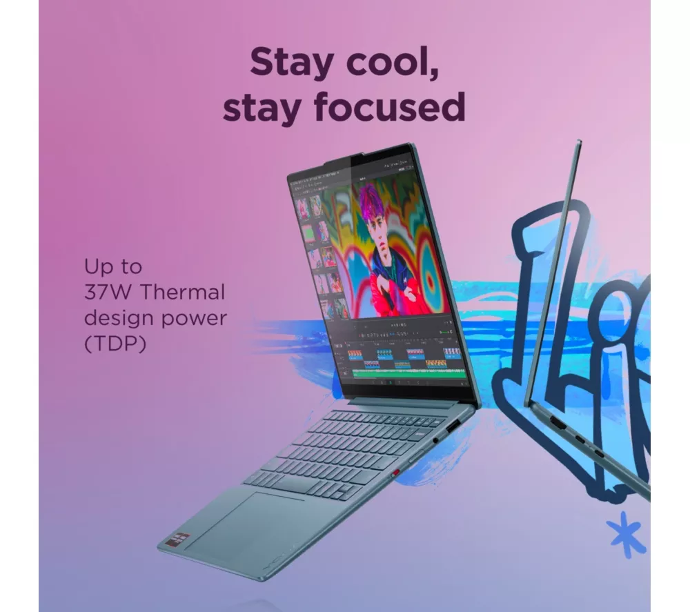 LENOVO Yoga Slim 7 14" Laptop, Copilot+ PC - AMD Ryzen AI 7, 1 TB SSD, Teal