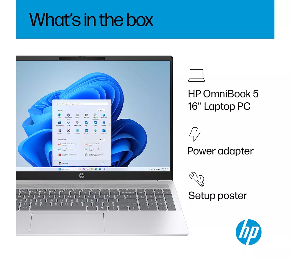 HP OmniBook 5 16" Laptop - Intel® Core™ i7, 512 GB SSD, Silver