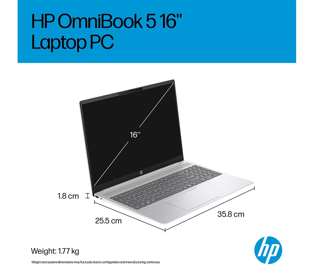 HP OmniBook 5 16" Laptop - Intel® Core™ i7, 512 GB SSD, Silver