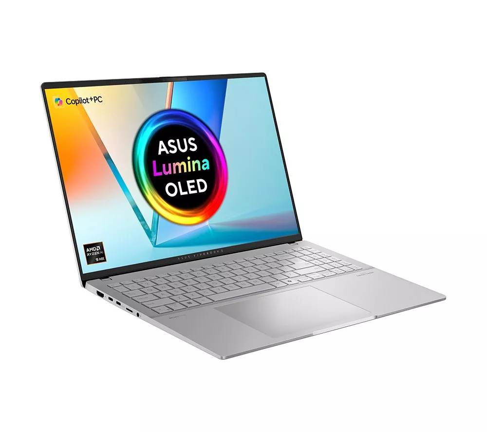 ASUS Vivobook S16 OLED 16" Laptop, Copilot+ PC - AMD Ryzen AI 9, 1 TB SSD, Cool Silver