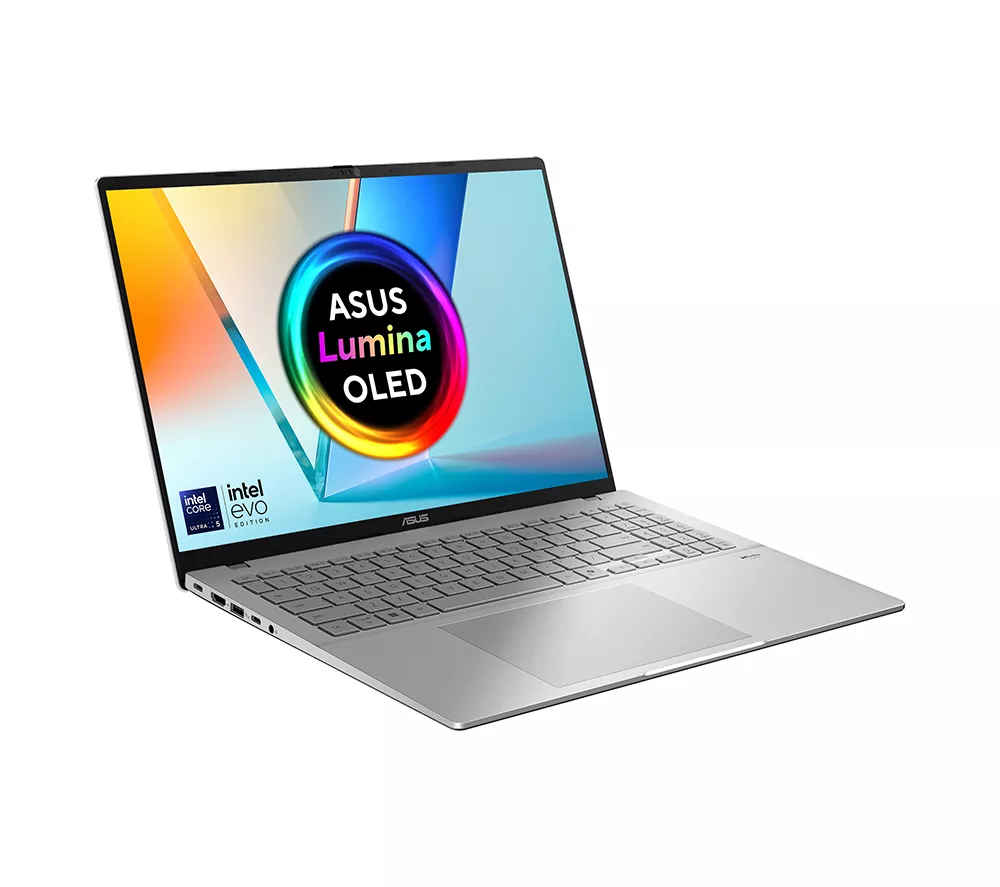 ASUS Vivobook S16 OLED S3607CA 16" Laptop, Copilot+ PC - Intel® Core™ Ultra 5, 1 TB SSD, Silver