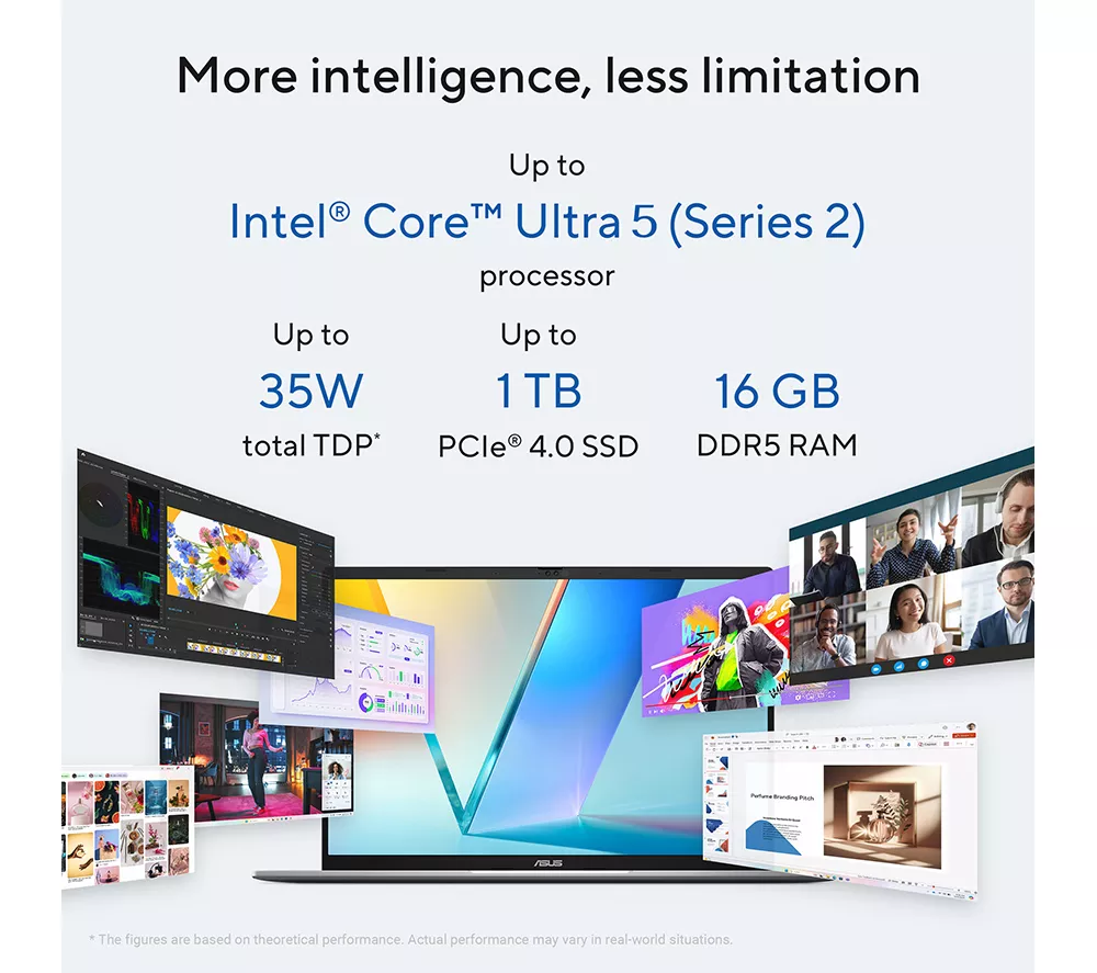 ASUS Vivobook S16 OLED S3607CA 16" Laptop, Copilot+ PC - Intel® Core™ Ultra 5, 1 TB SSD, Silver