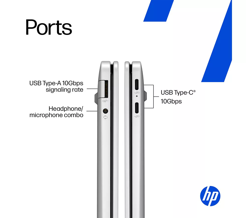 HP OmniBook 5 NGAI 14" Laptop - Snapdragon X1, 512 GB SSD, Glacier Silver