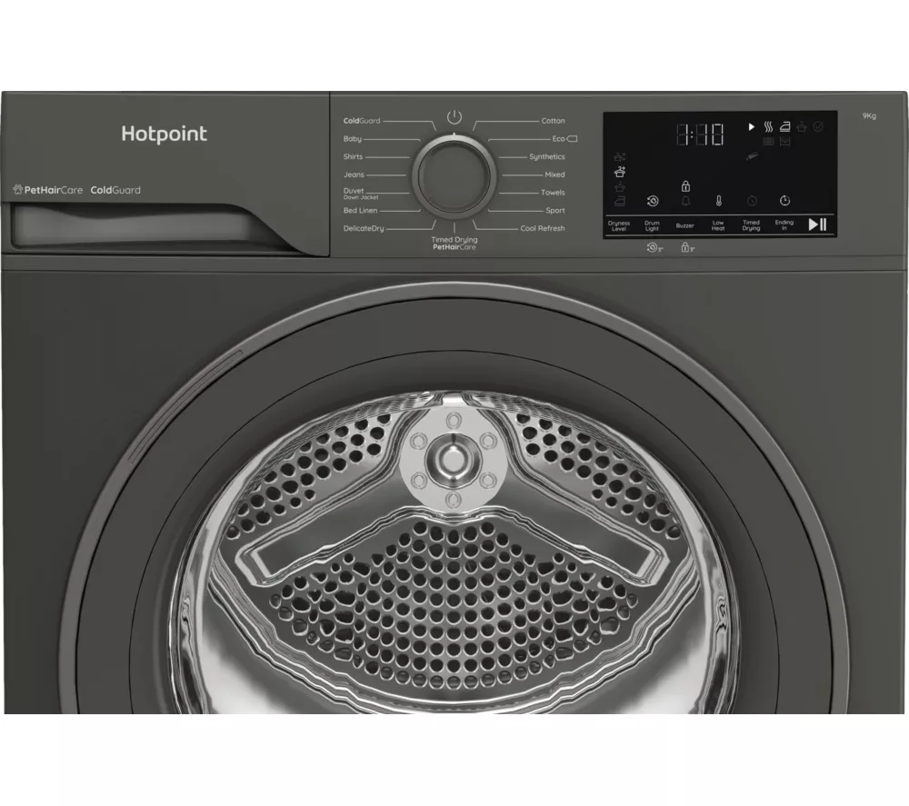 HOTPOINT C HD 93M GG UK 9 kg Heat Pump Tumble Dryer - Dark Grey