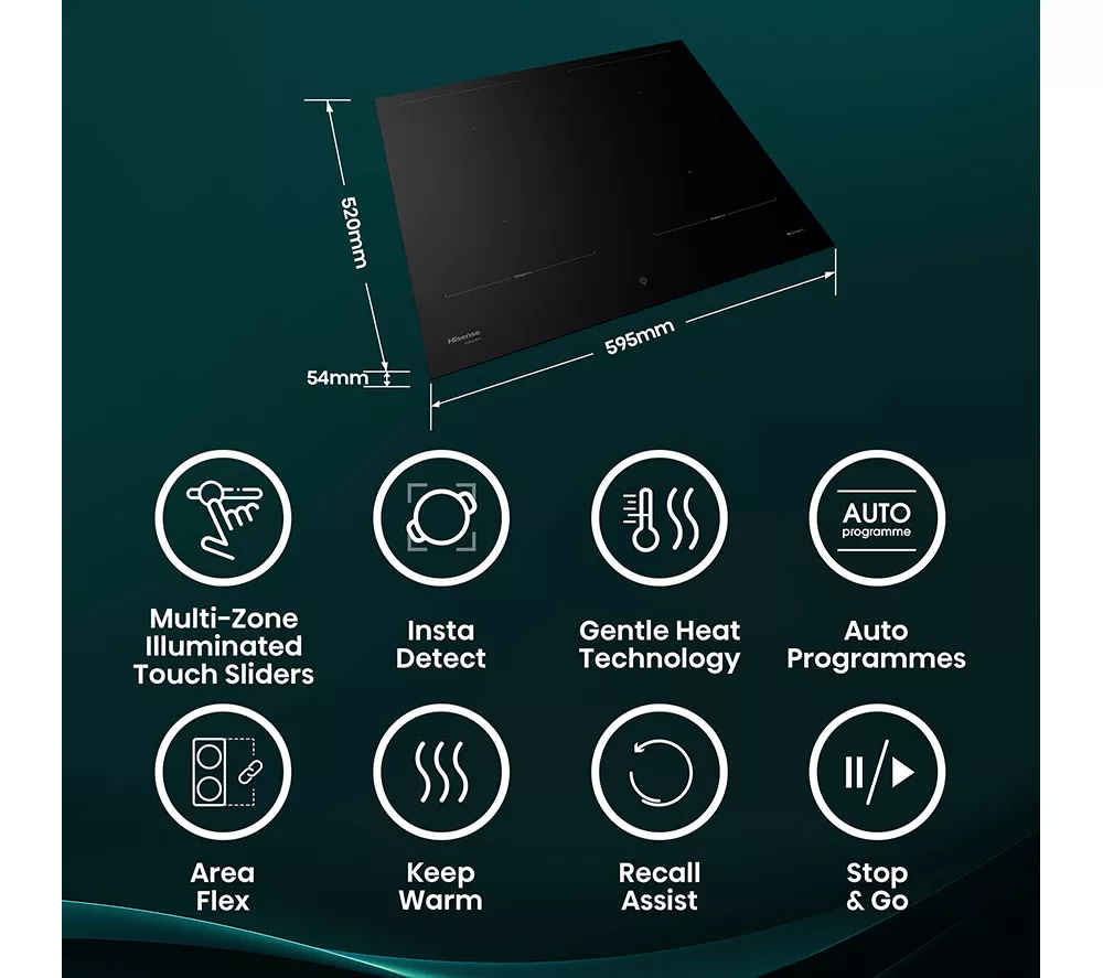 HISENSE Hi8 HI6443BSCWF 60 cm Electric Induction Smart Hob - Black