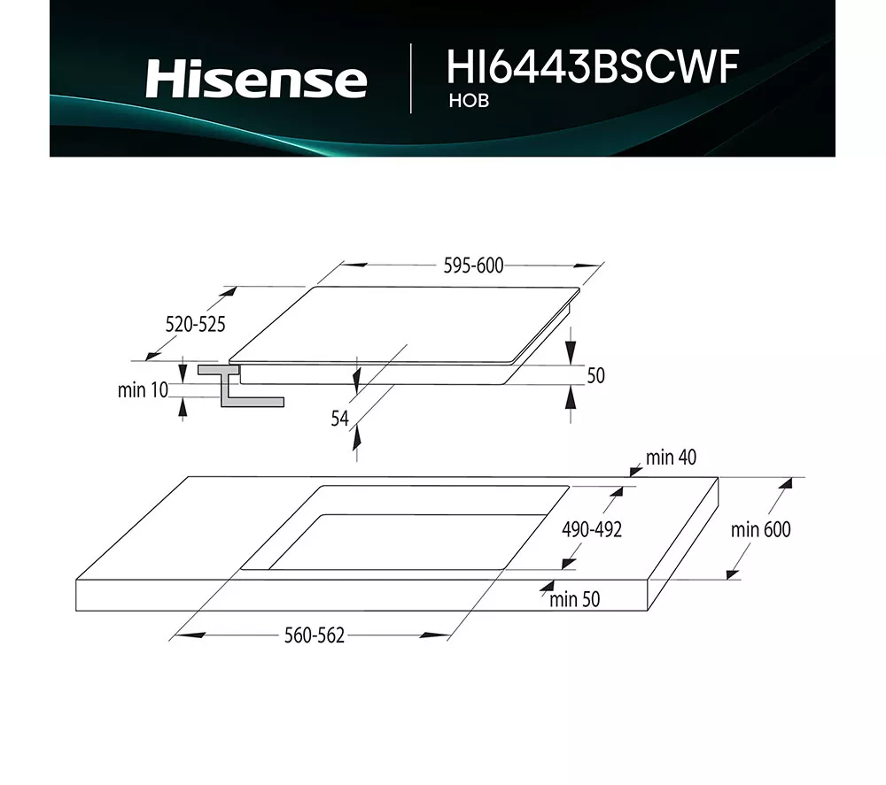 HISENSE Hi8 HI6443BSCWF 60 cm Electric Induction Smart Hob - Black